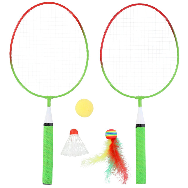 Badminton Set, 2 Rackets + Shuttlecocks + Balls, Junior
