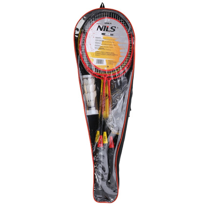 Badminton Set – 4 Rackets, 3 Feather Shuttlecocks, Net