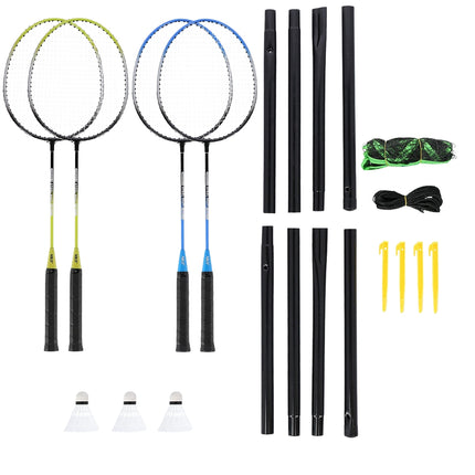 Badminton Set – 4 Rackets, 3 Shuttlecocks, Net & Cover