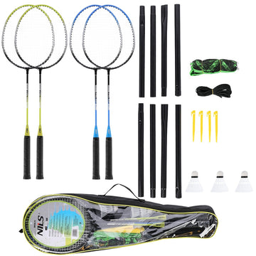 Badminton Set – 4 Rackets, 3 Shuttlecocks, Net & Cover