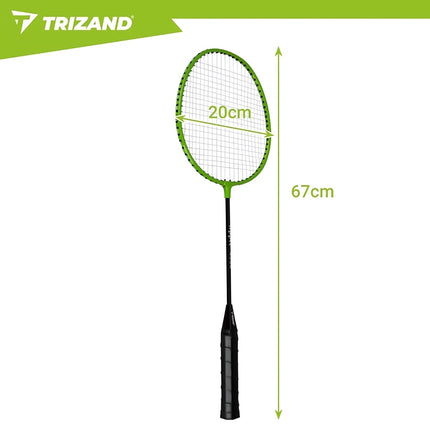 Badminton Set 9 Pieces with 2 Rackets and 6 Shuttlecocks, Case