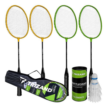 Badminton Set with 4 Rackets, 3 Shuttlecocks & Case