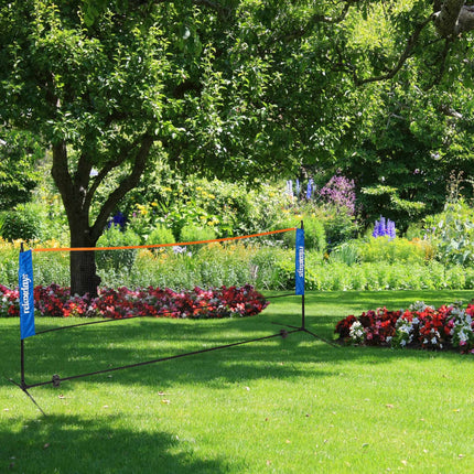 Badminton net with adjustable height
