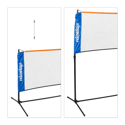 Badminton net with adjustable height