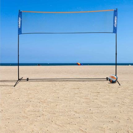 Badminton net with adjustable height