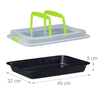 Baking tray with lid, 3-in-1