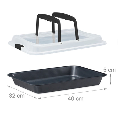 Baking tray with lid, 3-in-1