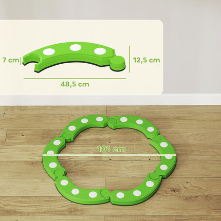 Balance Beam, 6 Curved Segments, Sensory Bumps, 50kg Capacity