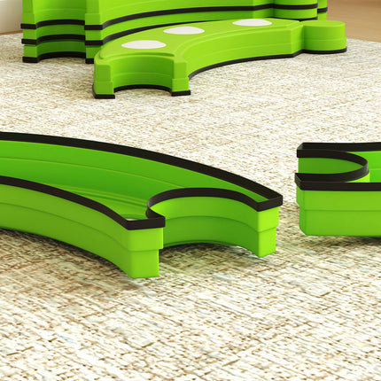 Balance Beam, 6 Curved Segments, Sensory Bumps, 50kg Capacity