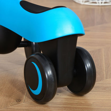 Balance bike for toddlers, 4-wheel, ages 18-36 months, blue