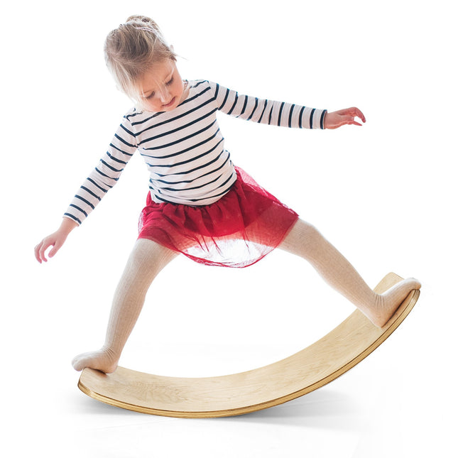 Balanceboard, wiebelspeelgoed van berkenhout, 35 x 15,5 inch