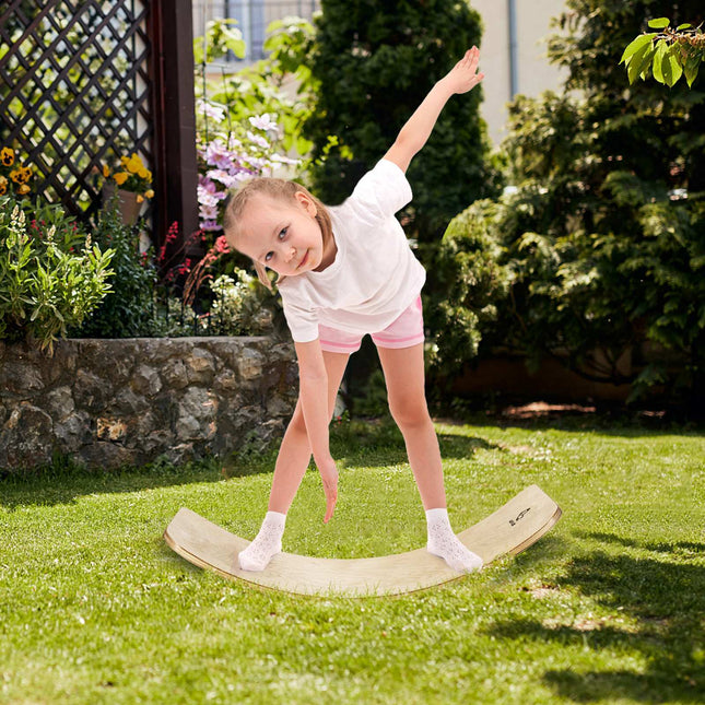 Balanceboard, wiebelspeelgoed van berkenhout, 35 x 15,5 inch