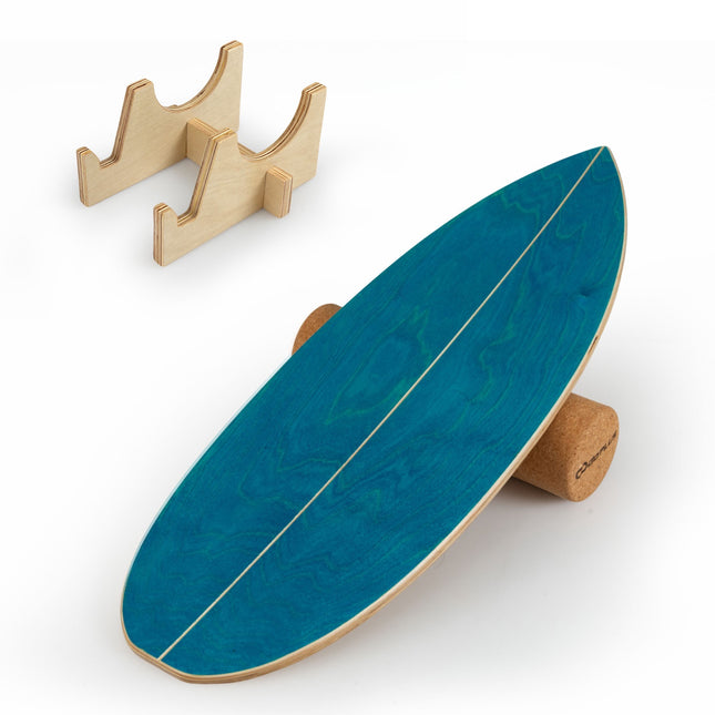 Balance Board Set – Birch Wood, Cork Roller, Storage Rack