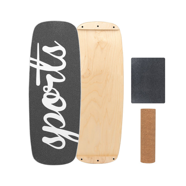 Balanceboardtrainer met kurken rol en stoppers, 73x27 cm