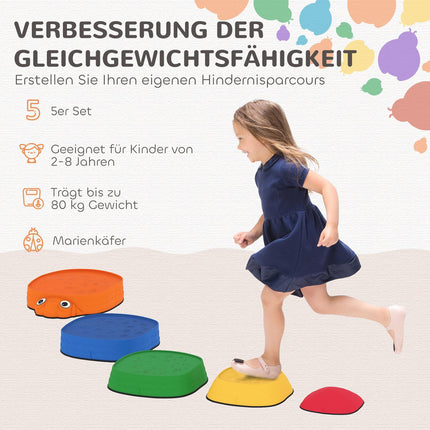 Balance Stones for Kids, 5 Pcs, Non-Slip, Ages 2-8