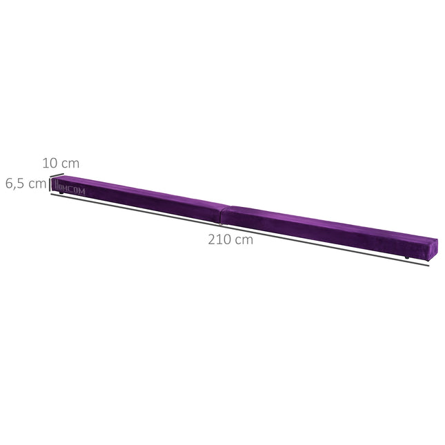 Evenwichtsbalk 210 cm opvouwbaar voor binnen & buiten, evenwichtsbalk tot 120 kg, paars, ideaal voor gymnastiek & training |