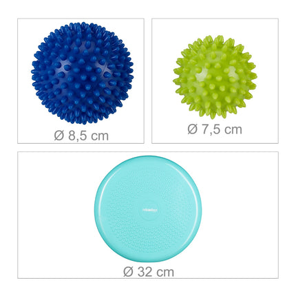 Balance cushion with 2 massage balls