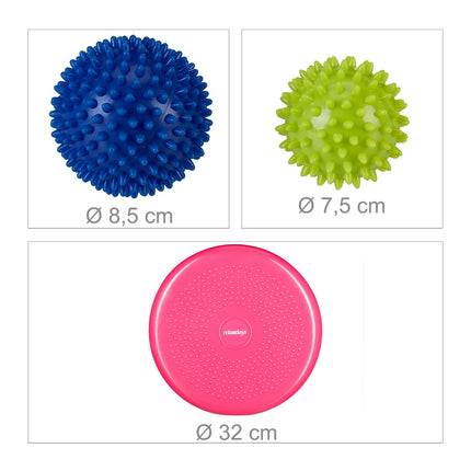 Balance cushion with 2 massage balls