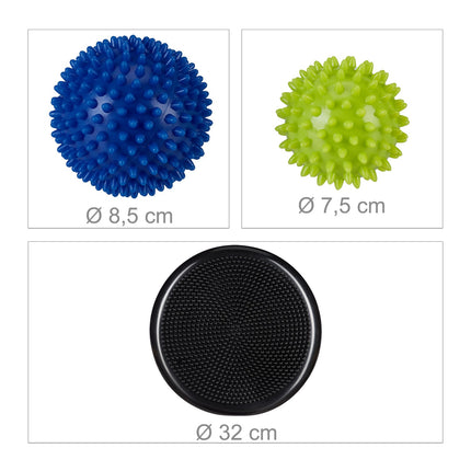 Balance cushion with 2 massage balls