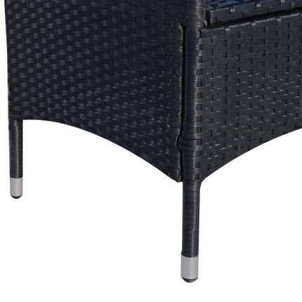 Polyrattan garden balcony seat for 2, black