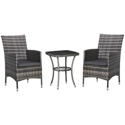 Rattan balcony furniture for 2 - dark gray outdoor use