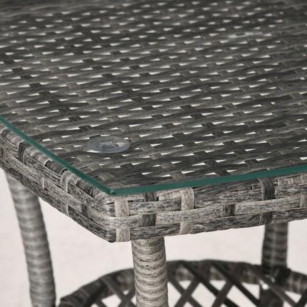 Rattan balcony furniture for 2 - dark gray outdoor use