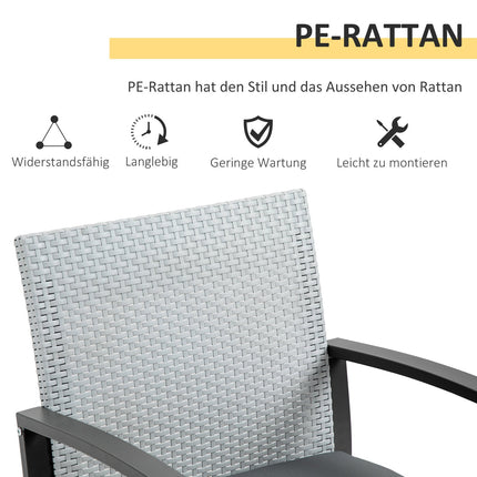 Balcony furniture set - Steel frame, cushions included