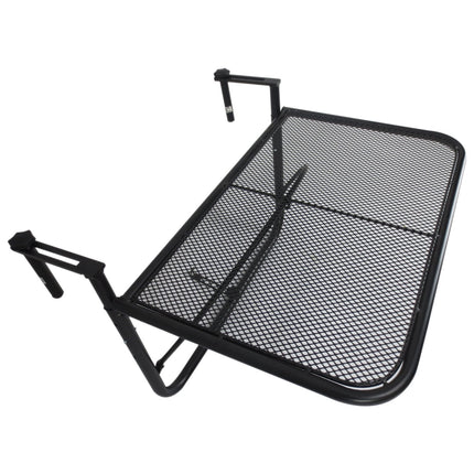 Balcony Adjustable square hanging table in metal, black, 60x56.5x45cm