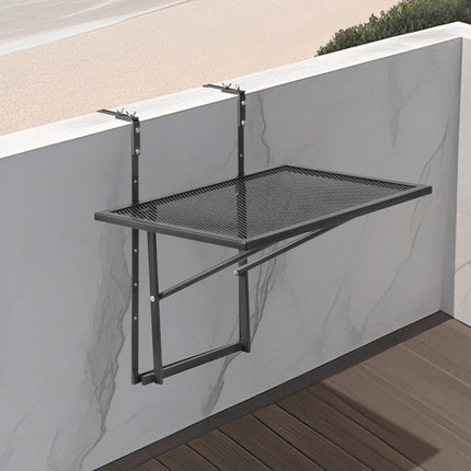Balcony Railing Table, Folding Stainless Steel, 24x16 In