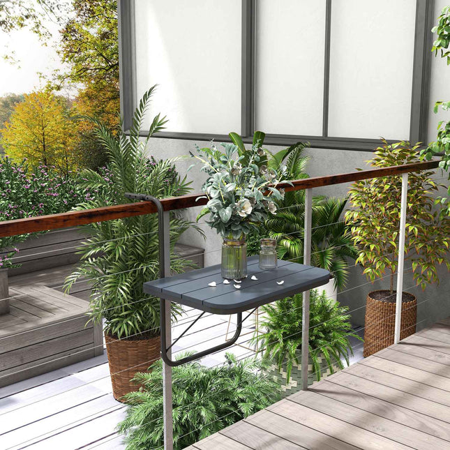 Adjustable aluminum balcony table, foldable, 25 Kg Capacity