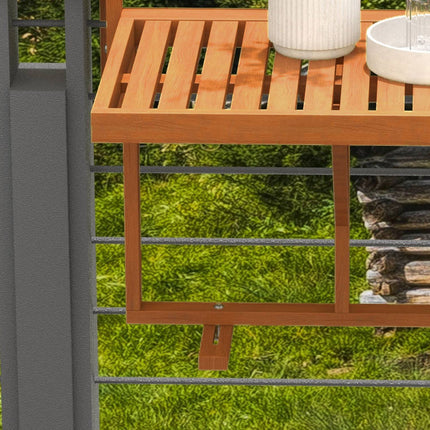 Folding balcony table, height adjustable, holds 20 kg