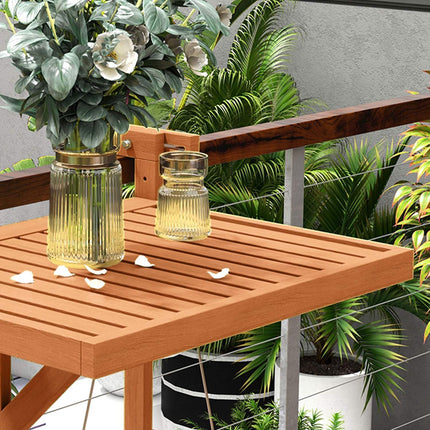 Folding balcony table, height adjustable, holds 20 kg