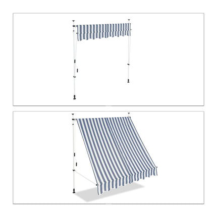 Balcony awning blue/white