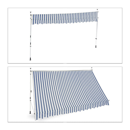 Balcony awning blue/white