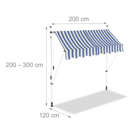 Balcony awning blue/white