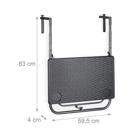 Balcony table foldable black