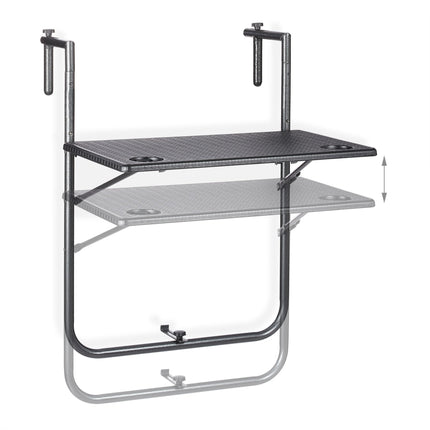 Balcony table foldable black