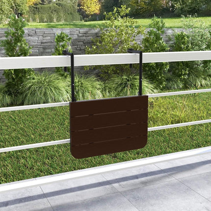 Balcony table for hanging with 3-level adjustable height folding railing table coffee