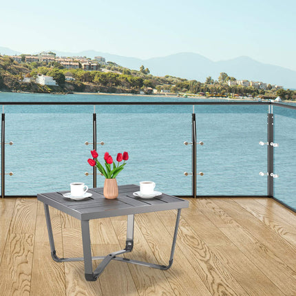 Balcony table in wooden look