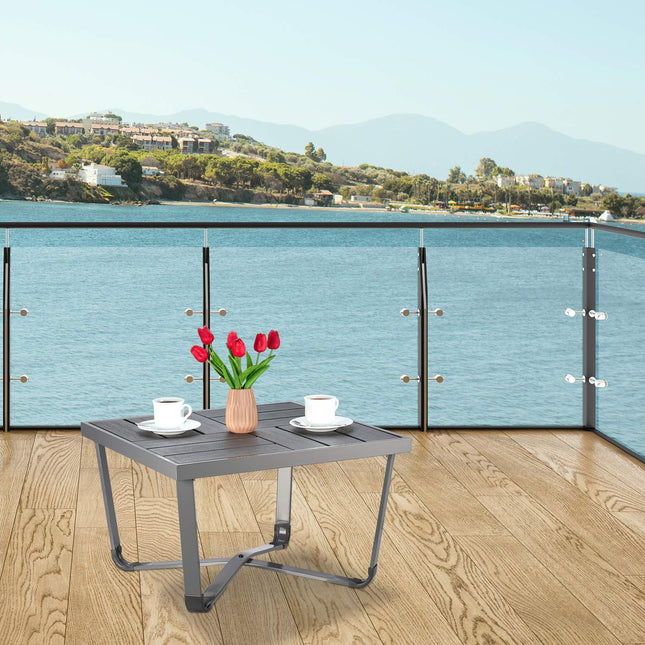 Balcony table in wooden look