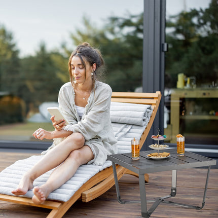 Balcony table in wooden look