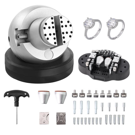Ball Vise, 5-Inch, 360 Rotating, 35-Piece Set