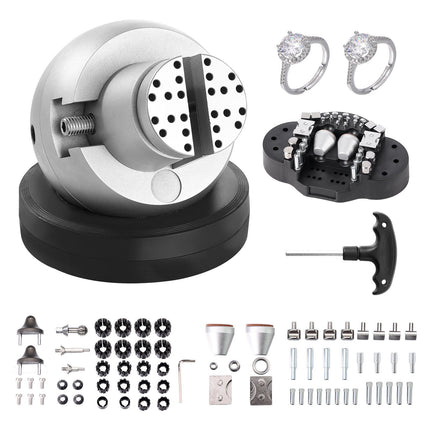Ball Vise, 5 in Steel Engraving Block, 69-Piece Set