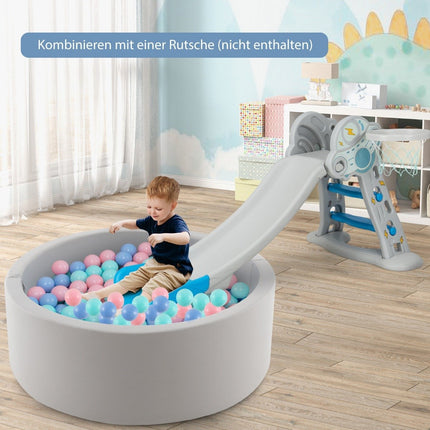 Ball pool with 200 balls Ball pool 90 x 30 cm including removable floor mat gray