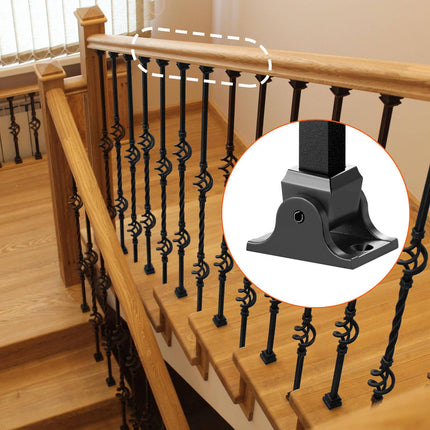 Baluster Shoes, 1/2 In Square, Adjustable Slant, Black 50 Pack