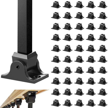 Baluster Shoes, 1/2 In Square, Adjustable Slant, Black 50 Pack