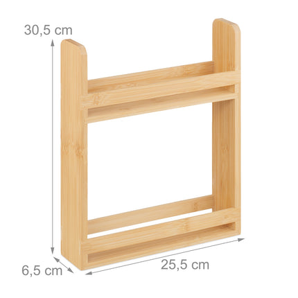 Bamboo 2-Tier Spice Rack for Kitchen Countertop