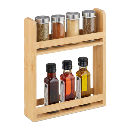 Bamboo 2-Tier Spice Rack for Kitchen Countertop