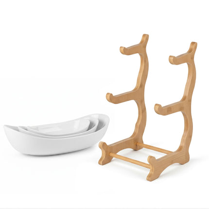 Bamboo 3-Tier Fruit Stand With Easy-Clean Bowls