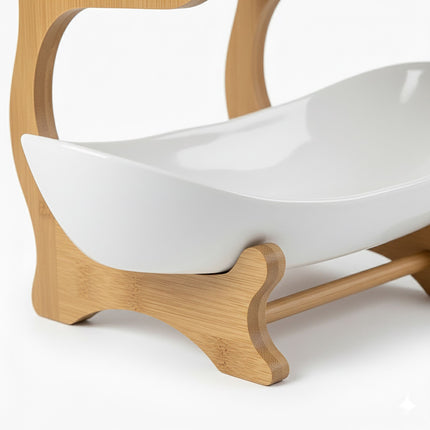Bamboo 3-Tier Fruit Stand With Easy-Clean Bowls
